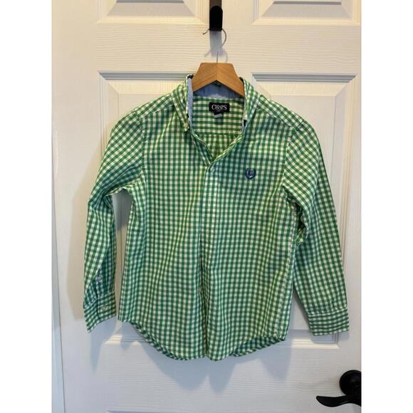 Chaps Other - Chaps Ralph Lauren Boys Small Green Short Sleeve Button-Up Shirt Checkered‎